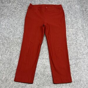 Chicos Pants Womens 3R US 16 Red Pull On Straight Leg Stretch Career Work
